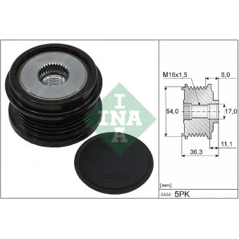 Poulie roue libre, alternateur INA OEM 13587308