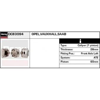 Étrier de frein REMY OEM 93172168