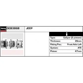 Étrier de frein REMY OEM 5093181AA