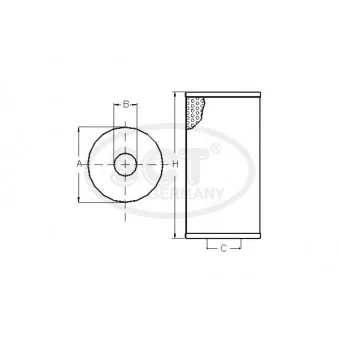 Filtre hydraulique, correcteur d'assiette SCT GERMANY OEM 6624214