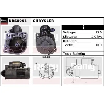 Démarreur REMY OEM 04727313AB