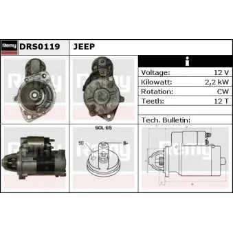 Démarreur REMY OEM 05033125AB