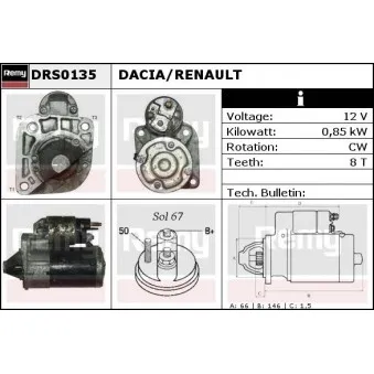 Démarreur REMY OEM 8200590412
