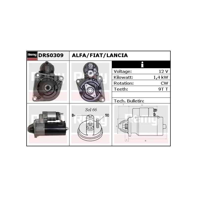 Démarreur REMY DRS0309 - Visuel 1