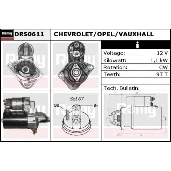 Démarreur REMY OEM 55578921