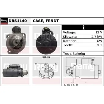 Démarreur REMY OEM 1174166
