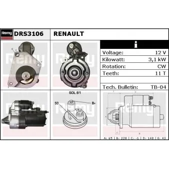 Démarreur REMY OEM 7701351794