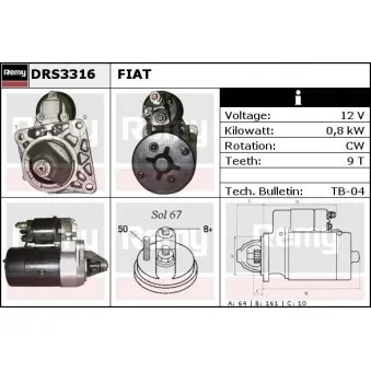 Démarreur REMY OEM 7796599