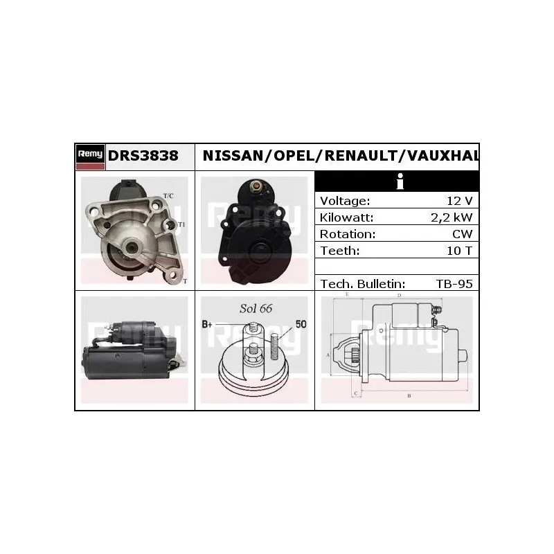 Démarreur REMY DRS3838 - Visuel 1