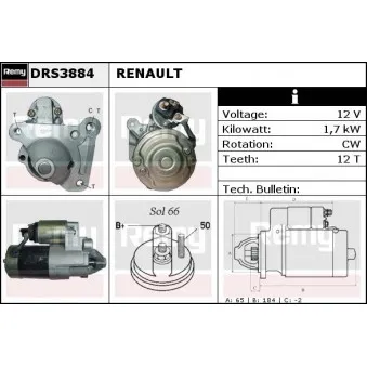 Démarreur REMY OEM 7700116282