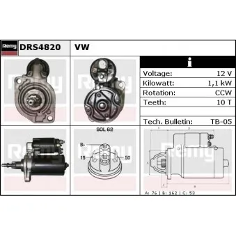 Démarreur REMY OEM 02A911023DX