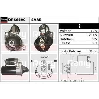 Démarreur REMY OEM 93184928