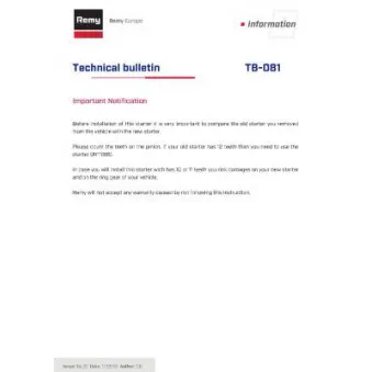 Démarreur REMY OEM 0051516601