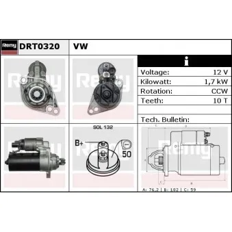 Démarreur REMY OEM 0AH911023BX