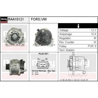 Alternateur REMY OEM 95VW10300BAA