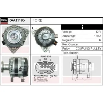 Alternateur REMY OEM 1352431