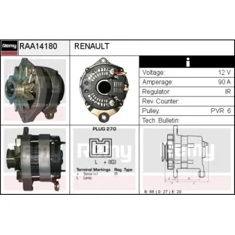 Alternateur REMY OEM 7700730365