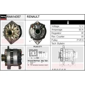 Alternateur REMY OEM 7700807041