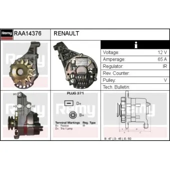 Alternateur REMY OEM 7701352209