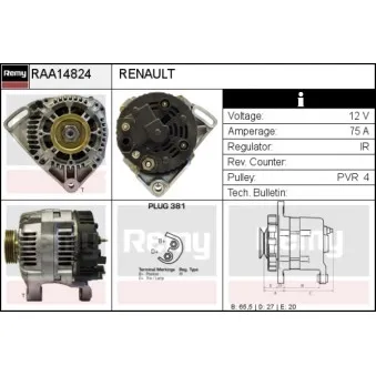 Alternateur REMY OEM 7700876198