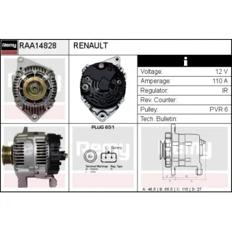 Alternateur REMY OEM 7700105539