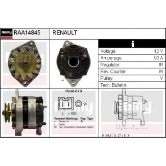 Alternateur REMY OEM 7711134619