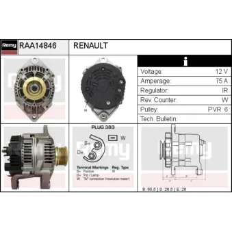 Alternateur REMY OEM 7700300407