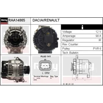 Alternateur REMY OEM 7701473636