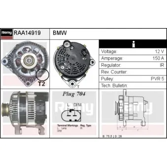 Alternateur REMY OEM 12317792092