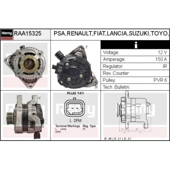 Alternateur REMY OEM 7711135812