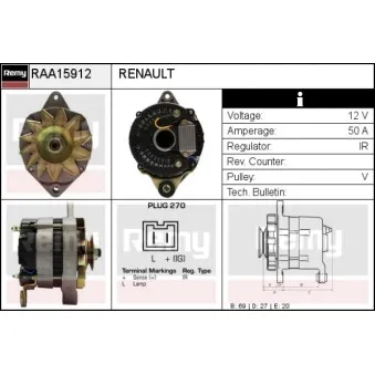 Alternateur REMY OEM 7701499236