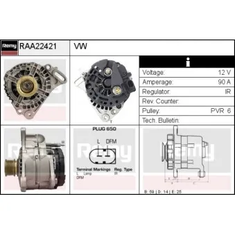 Alternateur REMY OEM 038903018CX