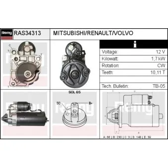 Démarreur REMY OEM 7700853712
