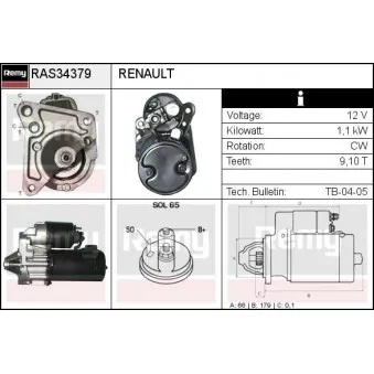 Démarreur REMY OEM 7700854955