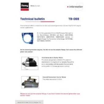 Démarreur REMY OEM 46208436