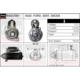 Démarreur REMY OEM 02A911024DX