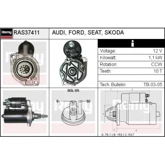 Démarreur REMY OEM 02A911023L