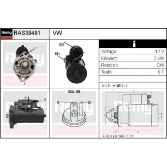 Démarreur REMY OEM 069911023EX