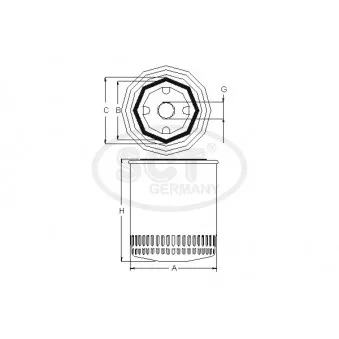 Filtre, système hydraulique de travail SCT GERMANY OEM 83912298
