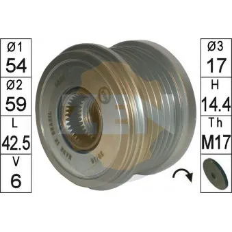 ERA 219186 - Poulie roue libre, alternateur