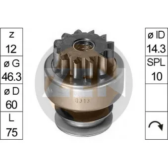 ERA 225123 - Embrayage à roue libre, démarreur