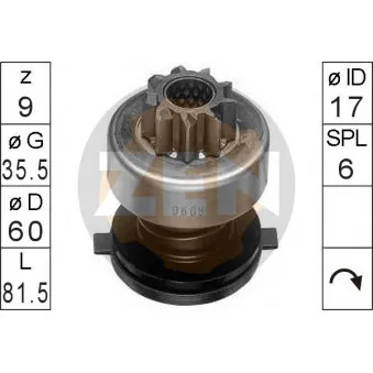 Embrayage à roue libre, démarreur ERA [225246]