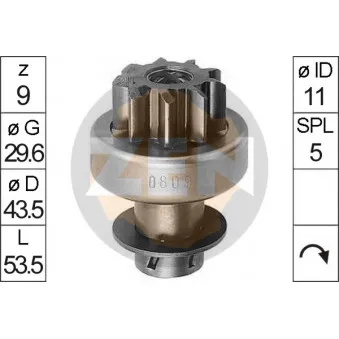 ERA 225354 - Embrayage à roue libre, démarreur
