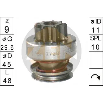 ERA 225739 - Embrayage à roue libre, démarreur