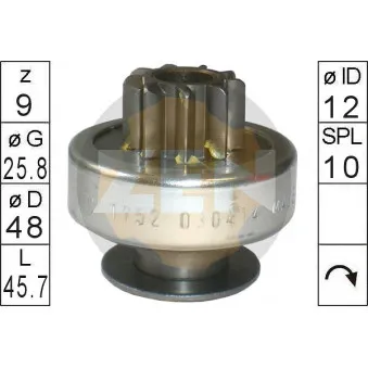 ERA 225740 - Embrayage à roue libre, démarreur