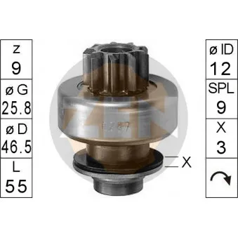 ERA ZN0287 - Embrayage à roue libre, démarreur