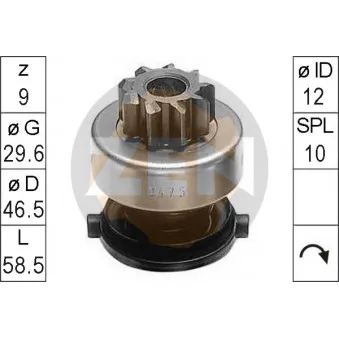 ERA ZN0475 - Embrayage à roue libre, démarreur