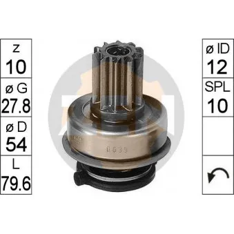 ERA ZN0639 - Embrayage à roue libre, démarreur