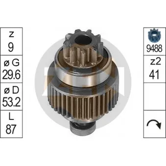 ERA ZN0737 - Embrayage à roue libre, démarreur