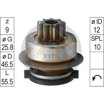 ERA ZN0799 - Embrayage à roue libre, démarreur